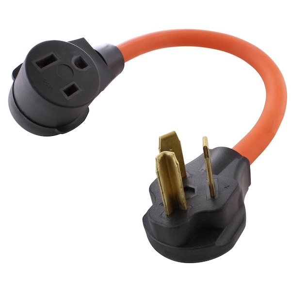 Ac Works Plug Adapter, STW, 6-50R, 10-30P, 6-50P, 10-30P, 1.5 ft., Orange WD1030650-018 - main